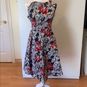 Sleeveless, vintage tea dress.